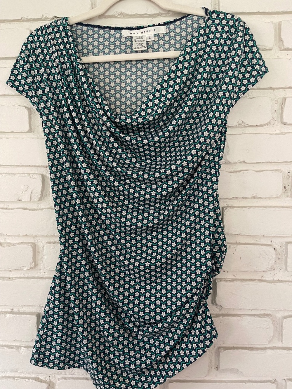 Flattering Printed Blouse with draping front